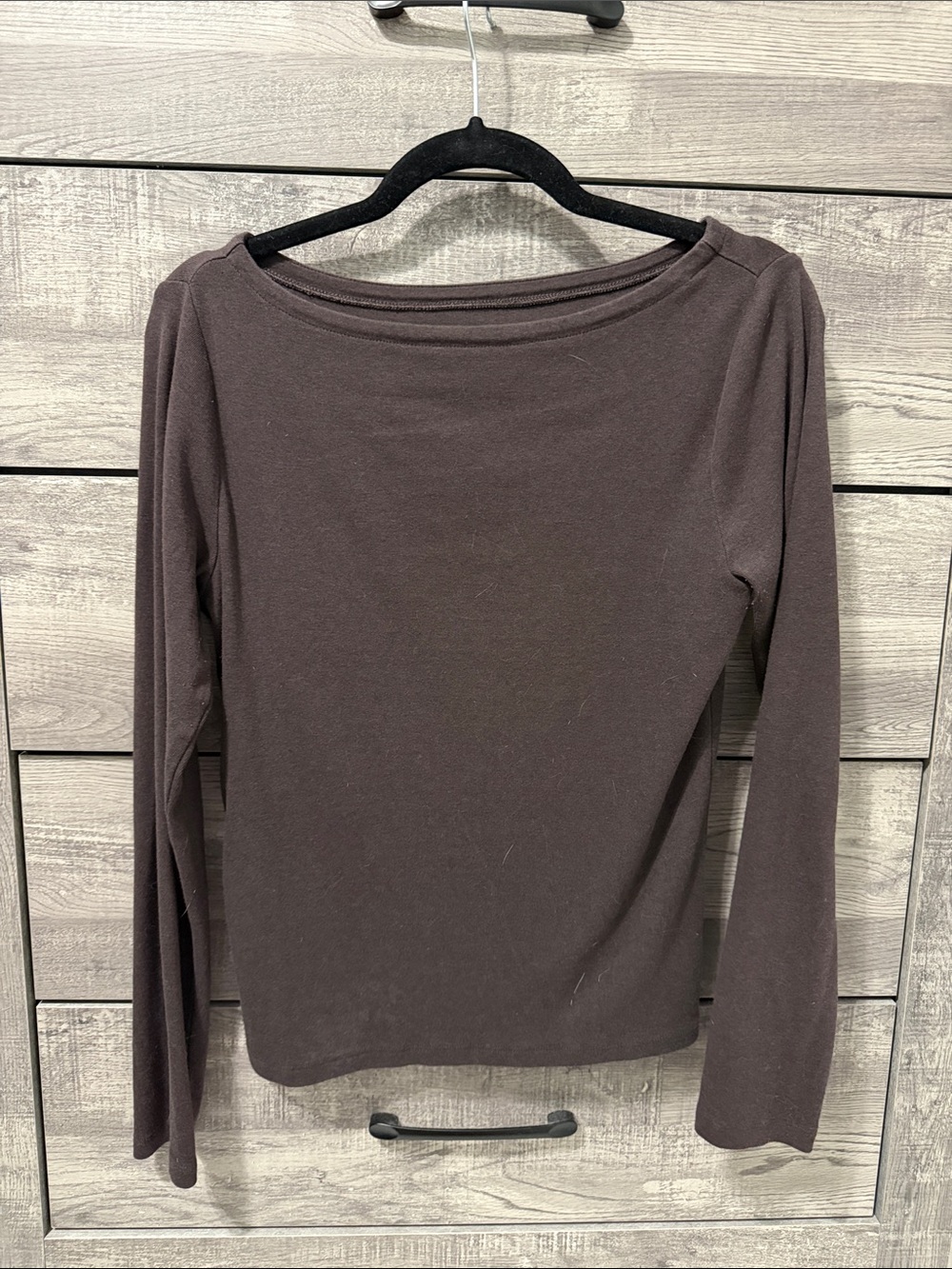 GAP Women's Long-Sleeve Boatneck Top in Brown